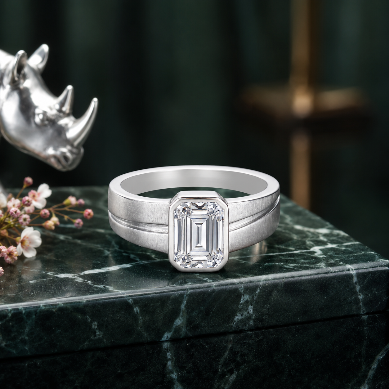Classic Emerald-Cut Lab Grown Diamond Solitaire Ring | SKU: 0006509361