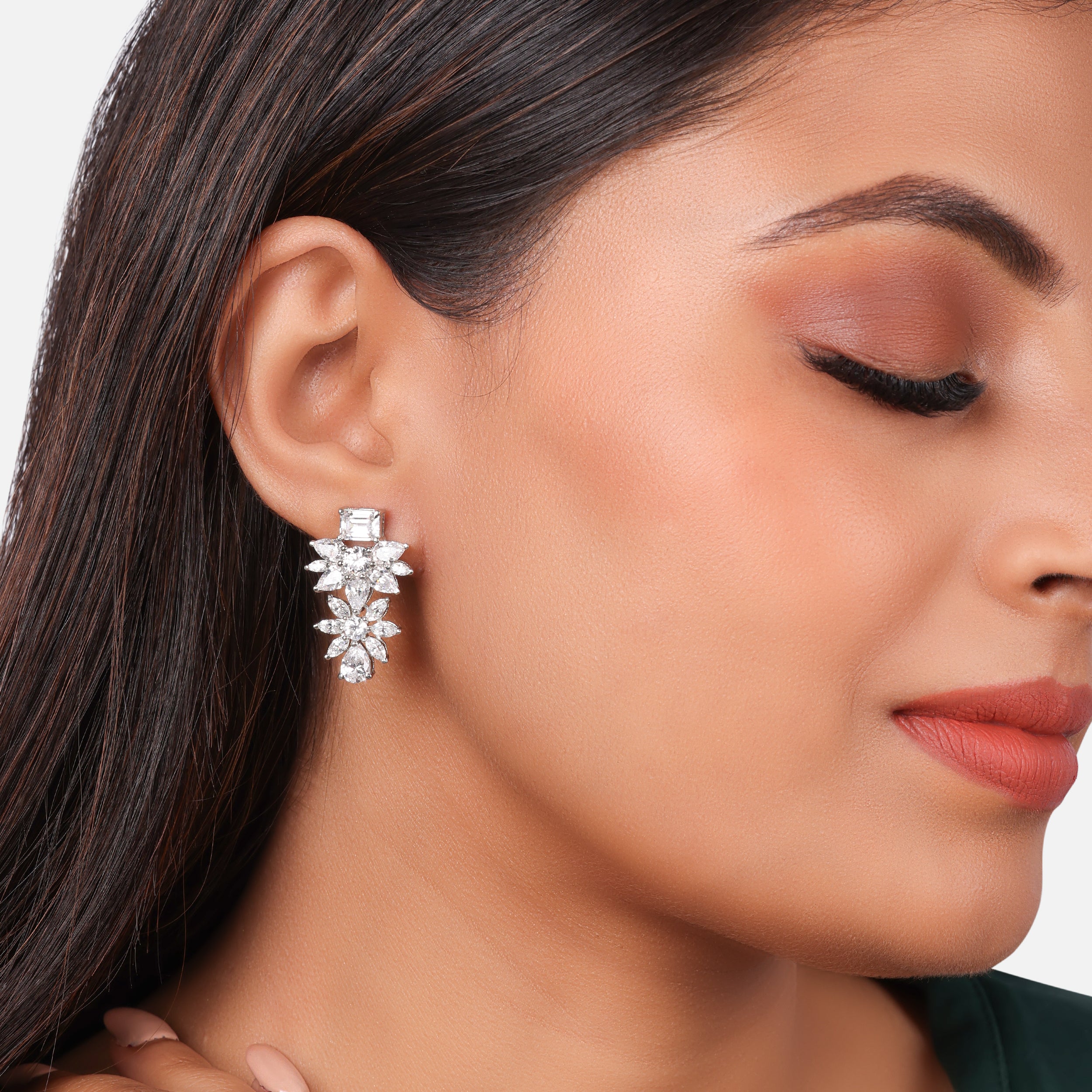 Petal Cluster Drop Earrings |SKU : 0020296735, 0020296759